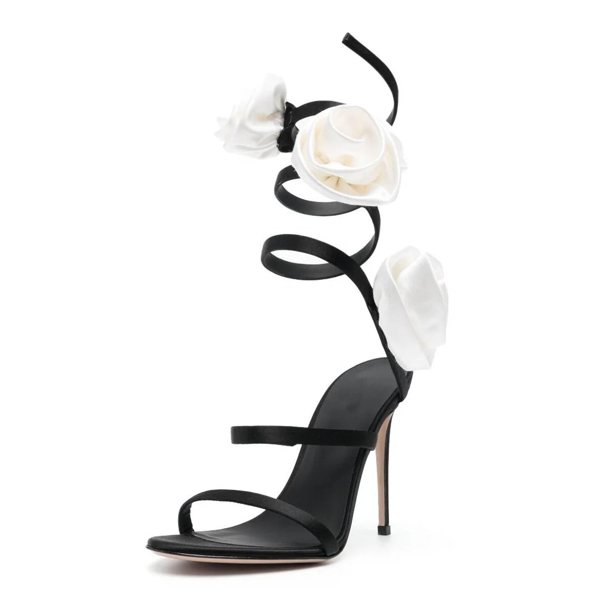 Flower Snake Strap Heels REBECATHELABEL