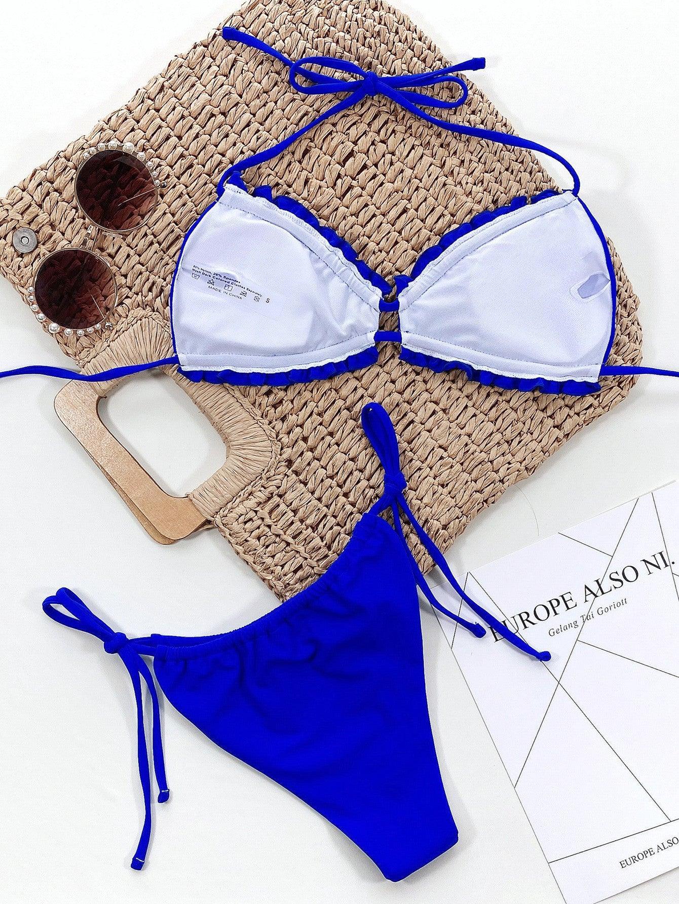 Frill Trill Halter Neck Bikini Set REBECATHELABEL