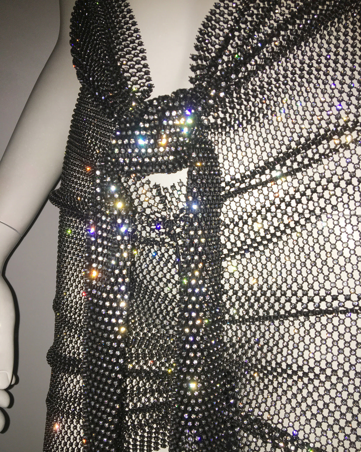 Grid Rhinestone Fishnet dress REBECATHELABEL