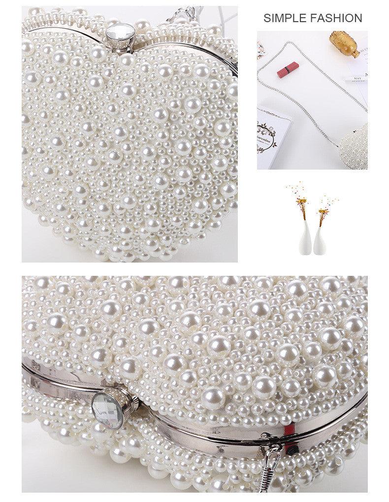 Heart Pearl Evening Bag REBECATHELABEL