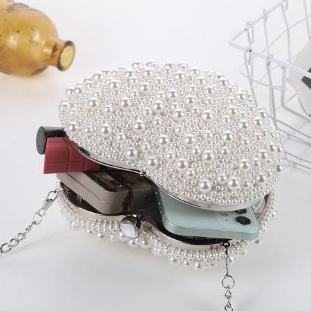 Heart Pearl Evening Bag REBECATHELABEL