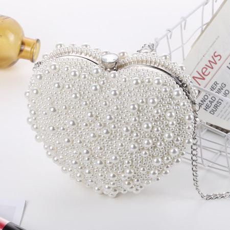 Heart Pearl Evening Bag REBECATHELABEL