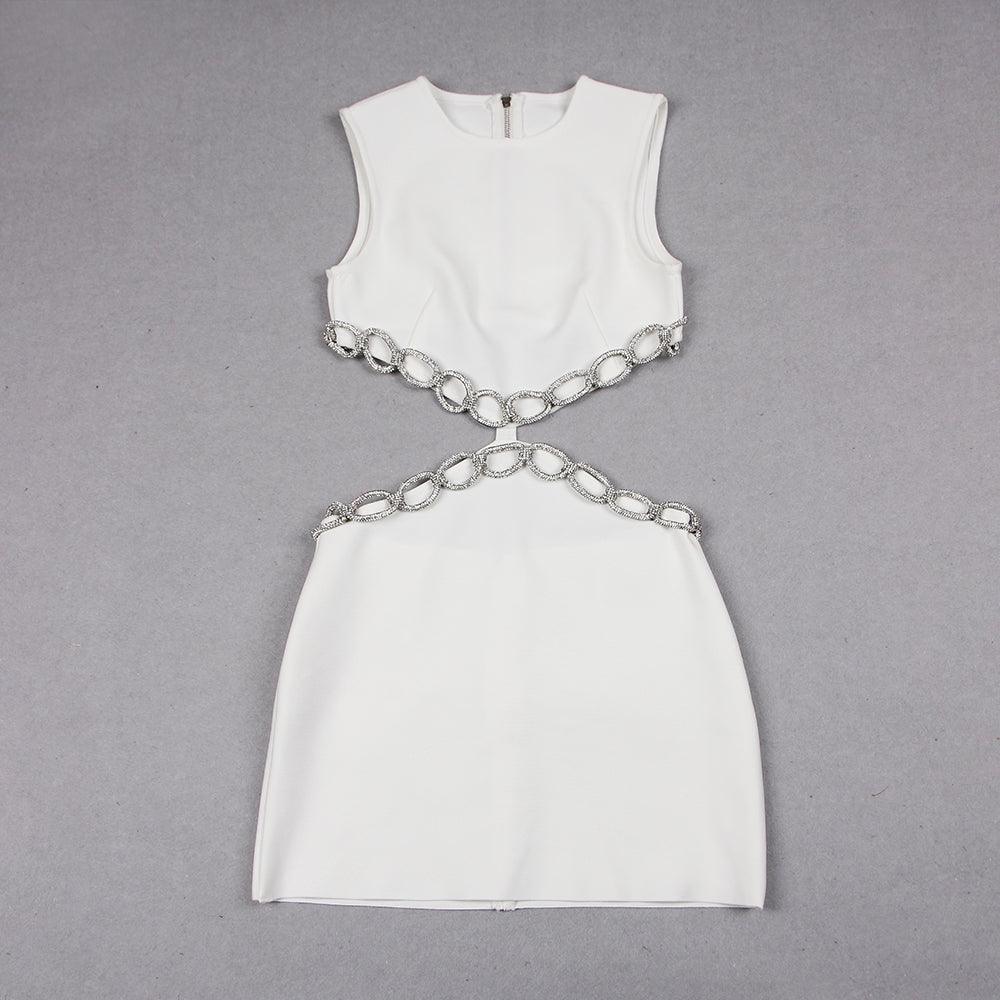 Hollow Out Cutout Sleeveless Rhinestone Dress REBECATHELABEL