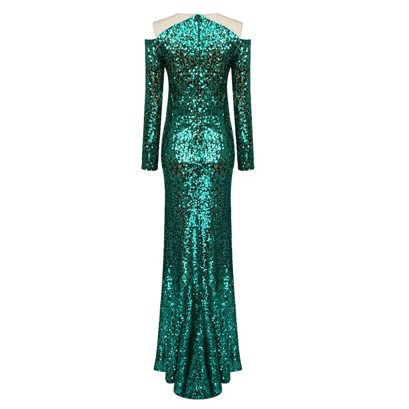 Kadesha sequin floor length dress REBECATHELABEL