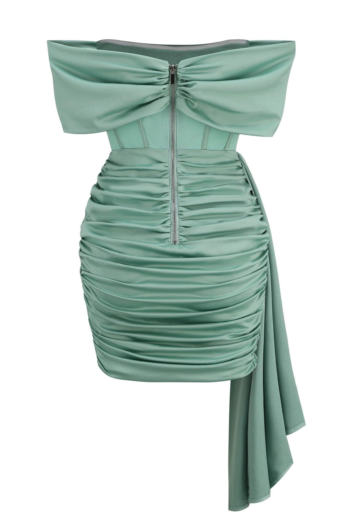 Kendal Basil Satin dress REBECATHELABEL