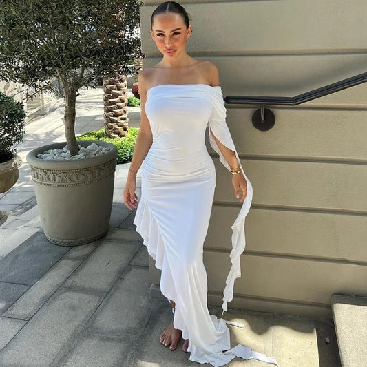 Kiana white midi dress REBECATHELABEL