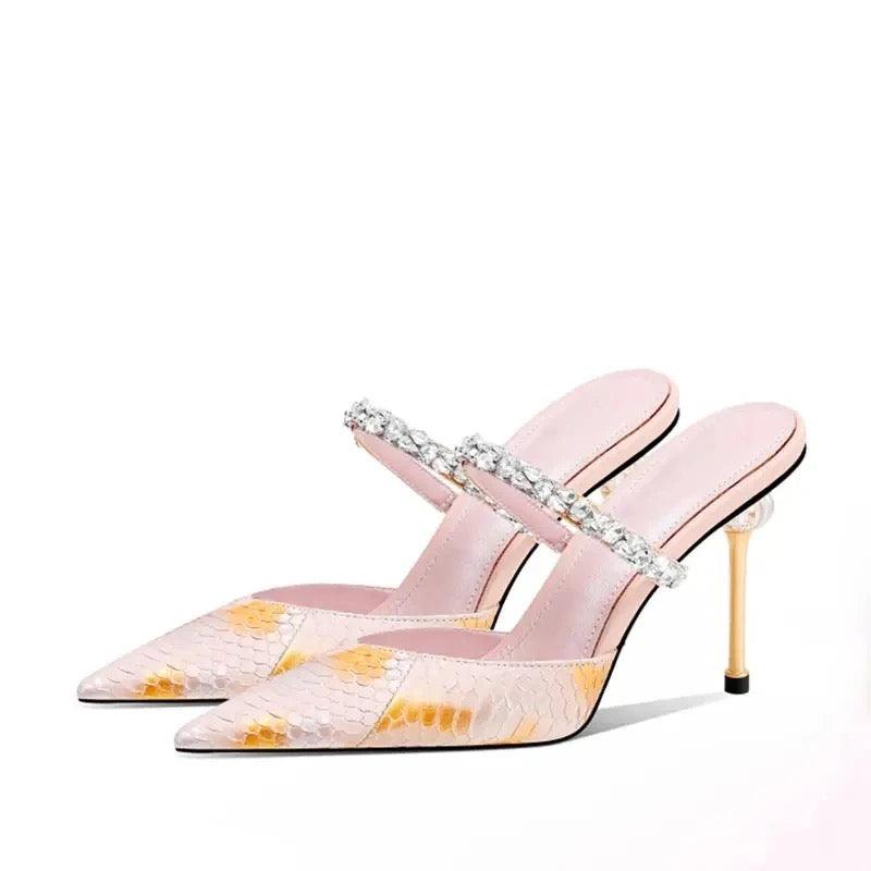 Laila rhinestone heels REBECATHELABEL