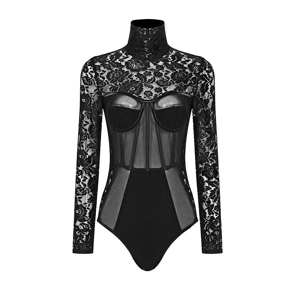 Lili Mesh Splicing Lace BodySuit REBECATHELABEL