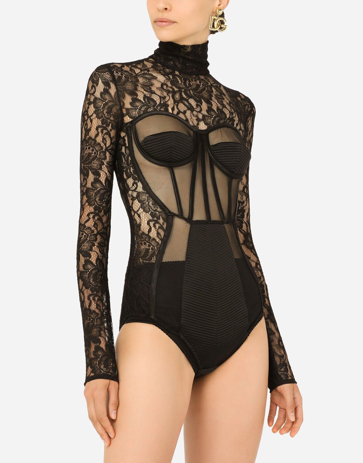 Lili Mesh Splicing Lace BodySuit REBECATHELABEL