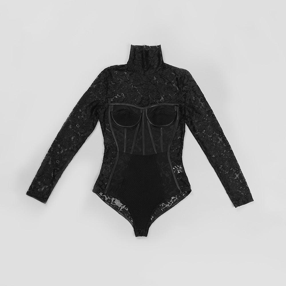 Lili Mesh Splicing Lace BodySuit REBECATHELABEL