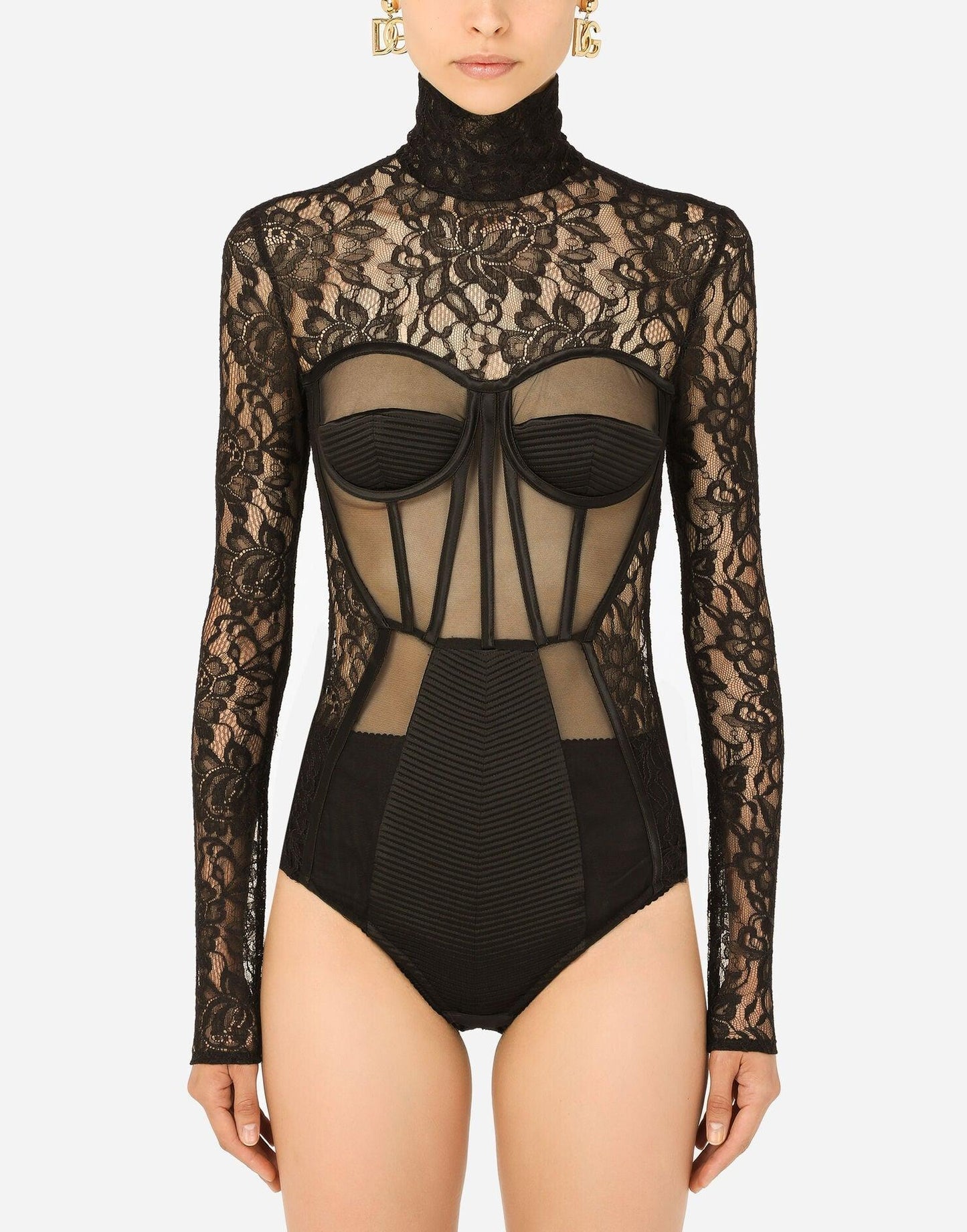 Lili Mesh Splicing Lace BodySuit REBECATHELABEL