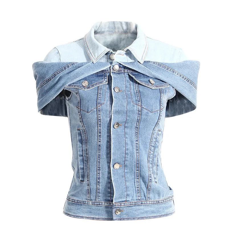 Lili denim top REBECATHELABEL