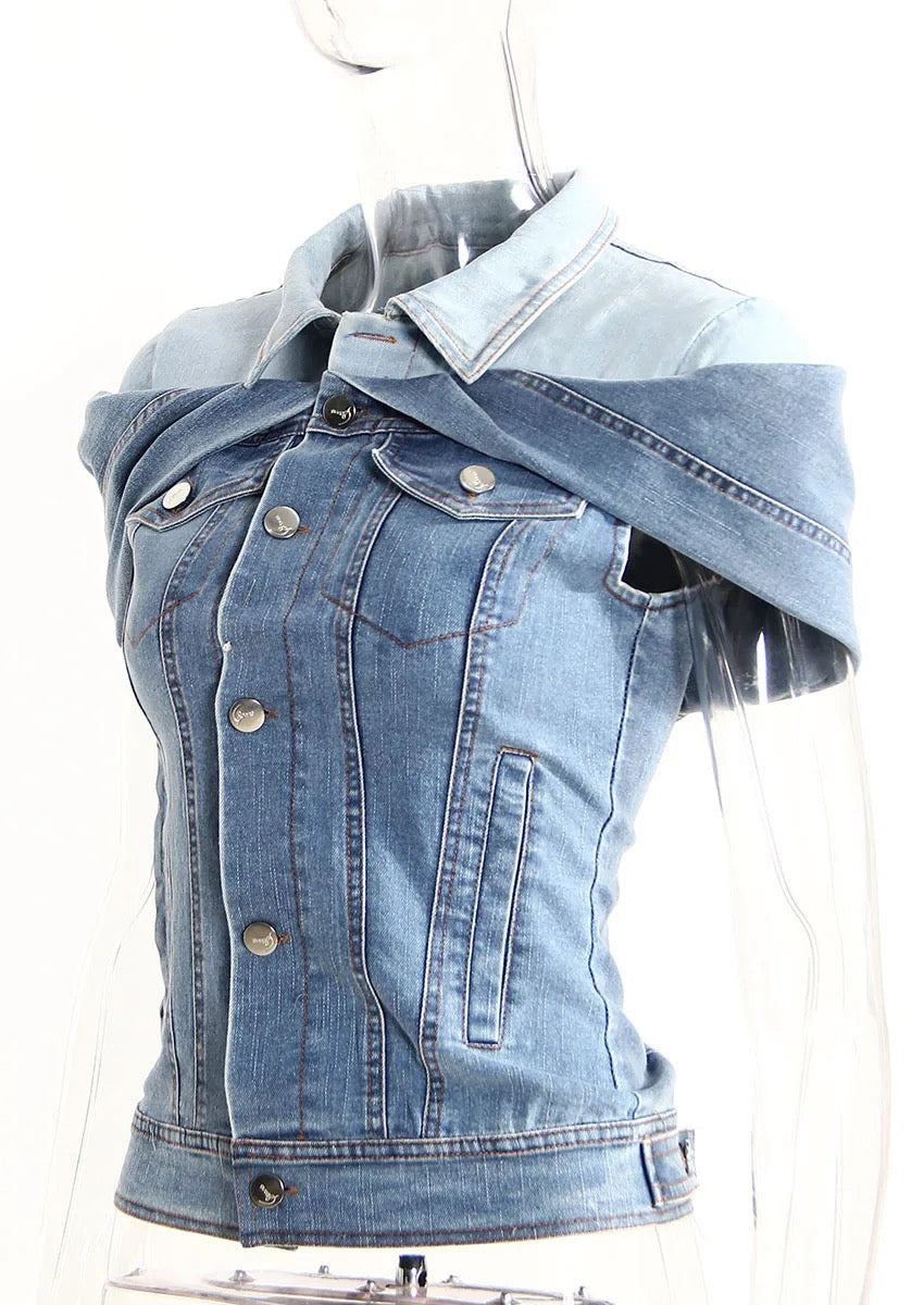 Lili denim top REBECATHELABEL