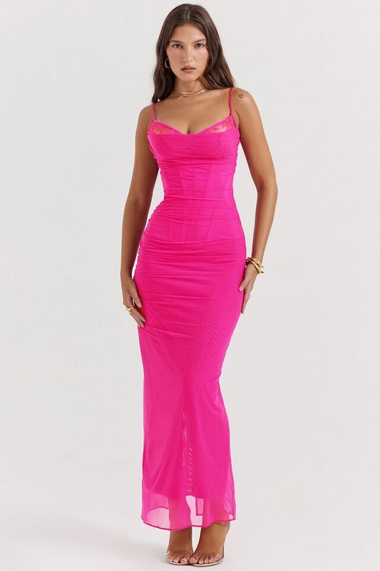 Lola midi pink dress REBECATHELABEL