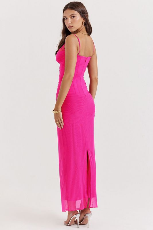 Lola midi pink dress REBECATHELABEL