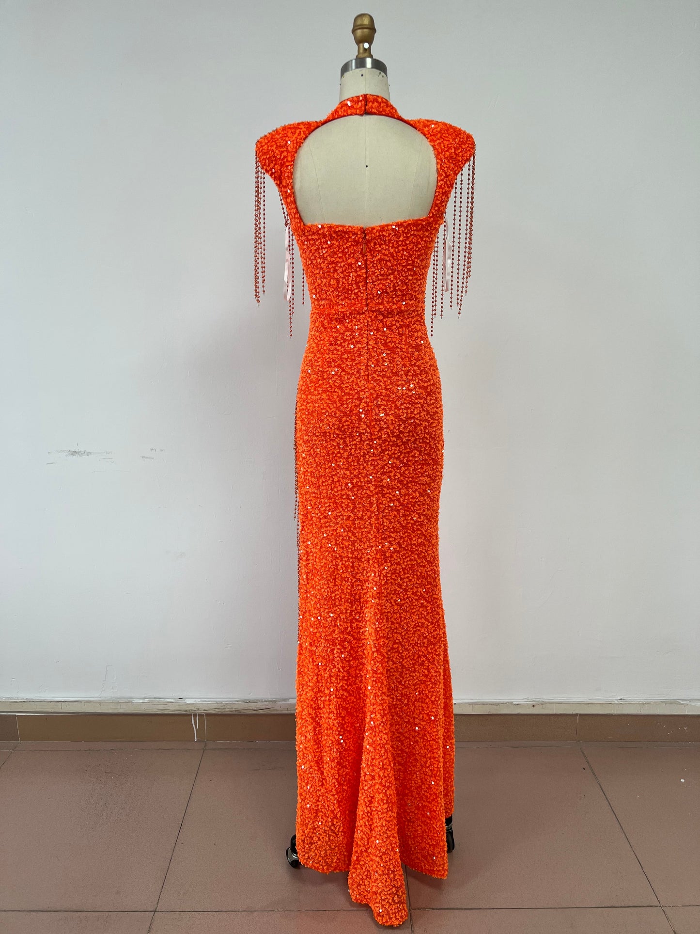 Long Orange Dress floor length dress REBECATHELABEL