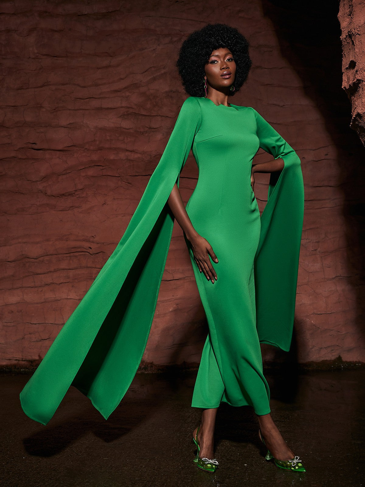 Long Sleeve Cutout Maxi Dress REBECATHELABEL