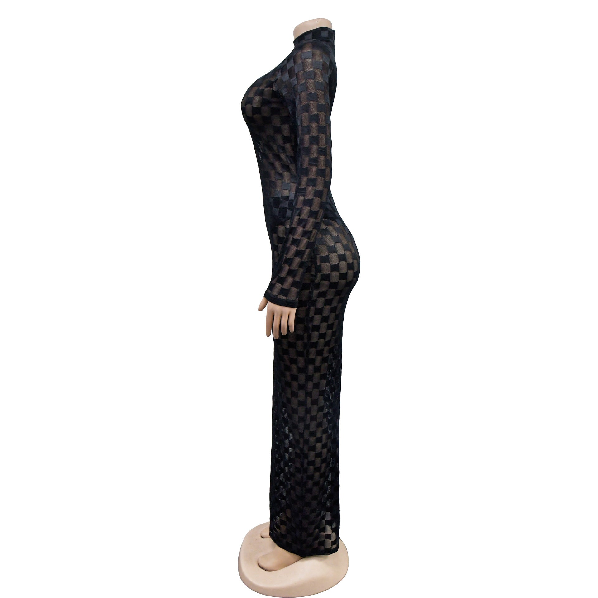 Long Sleeve Sexy Slim Fit Maxi Dress REBECATHELABEL