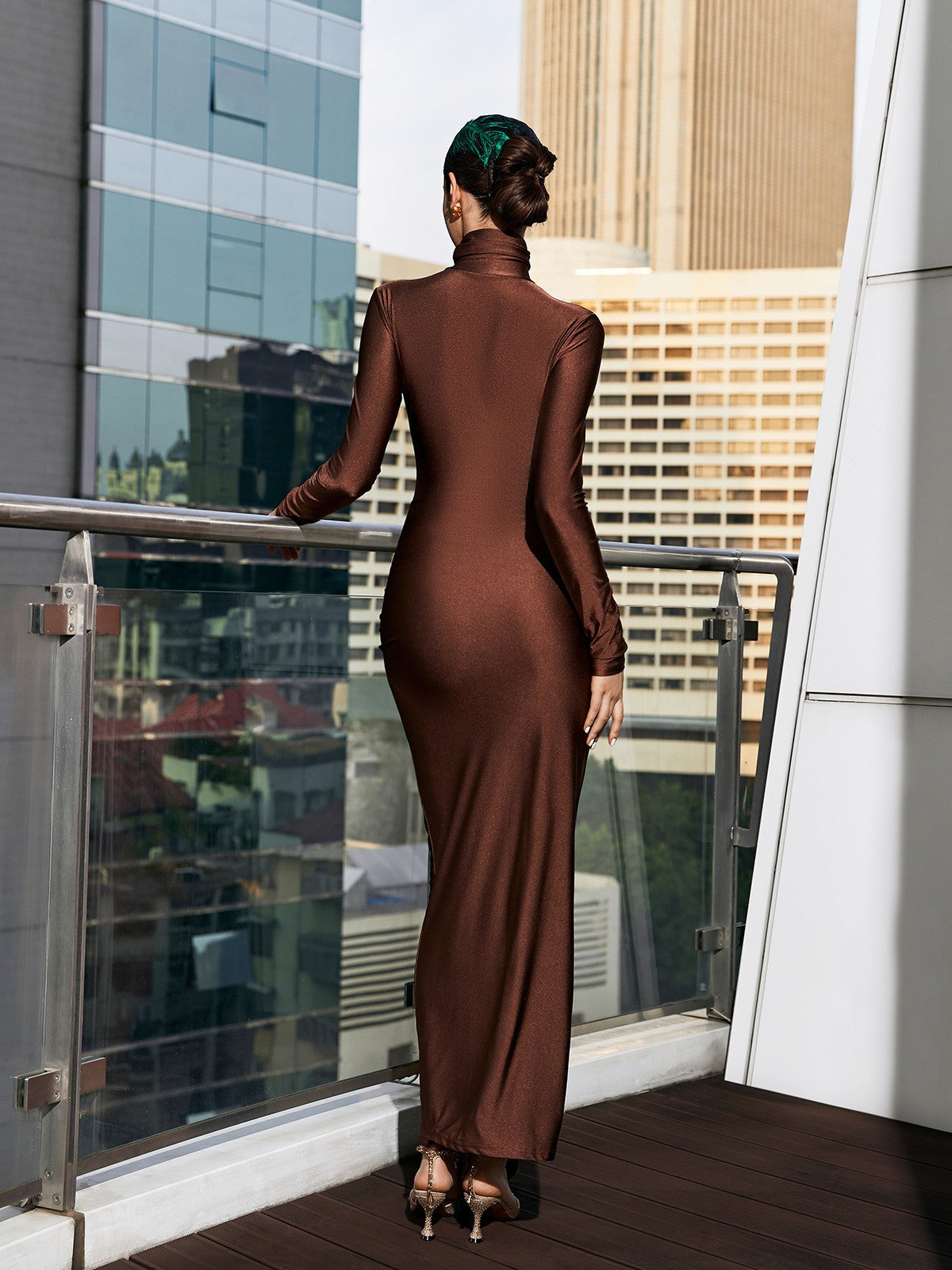 Long Sleeve Twisted Maxi Dress REBECATHELABEL