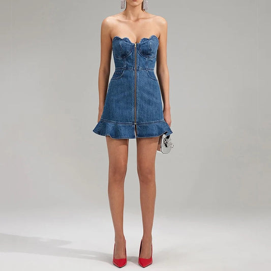 Lulu denim dress REBECATHELABEL