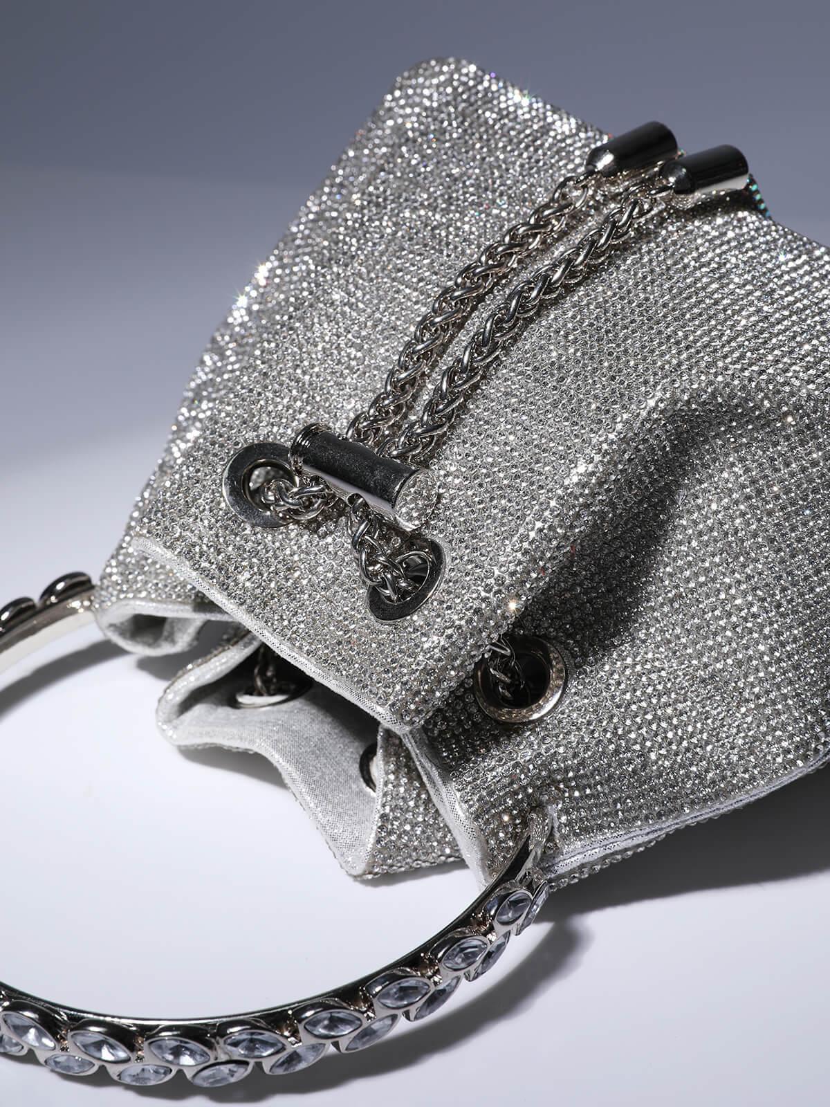 Mattea Crystal Embellished Bucket Bag REBECATHELABEL