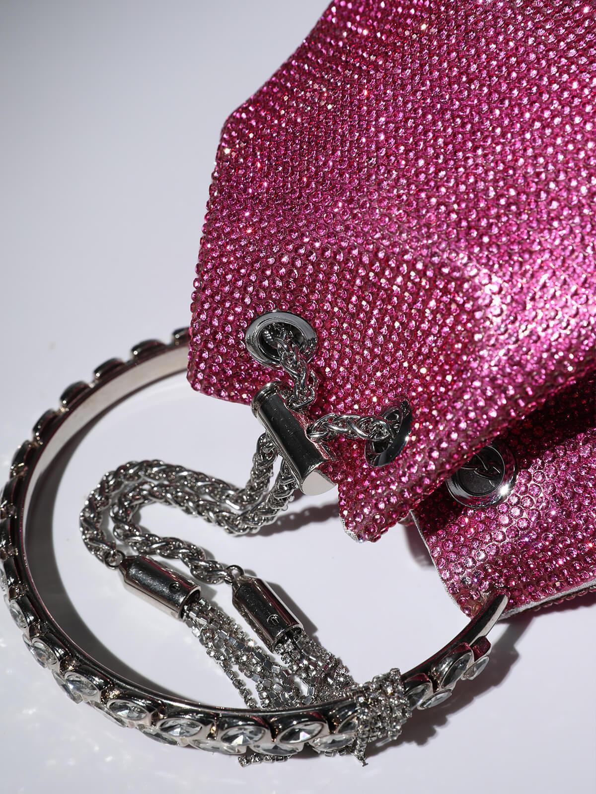 Mattea Crystal Embellished Bucket Bag REBECATHELABEL