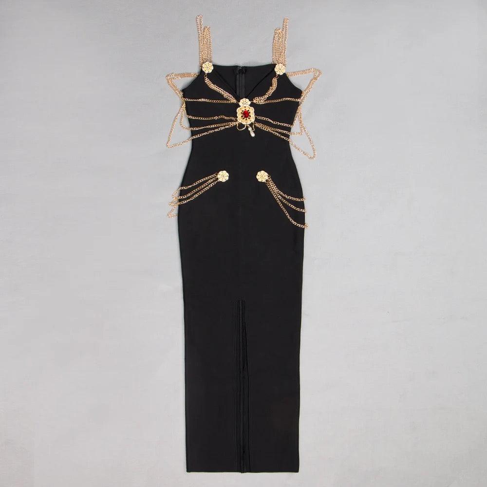 Metal Embellishment Maxi Dress REBECATHELABEL