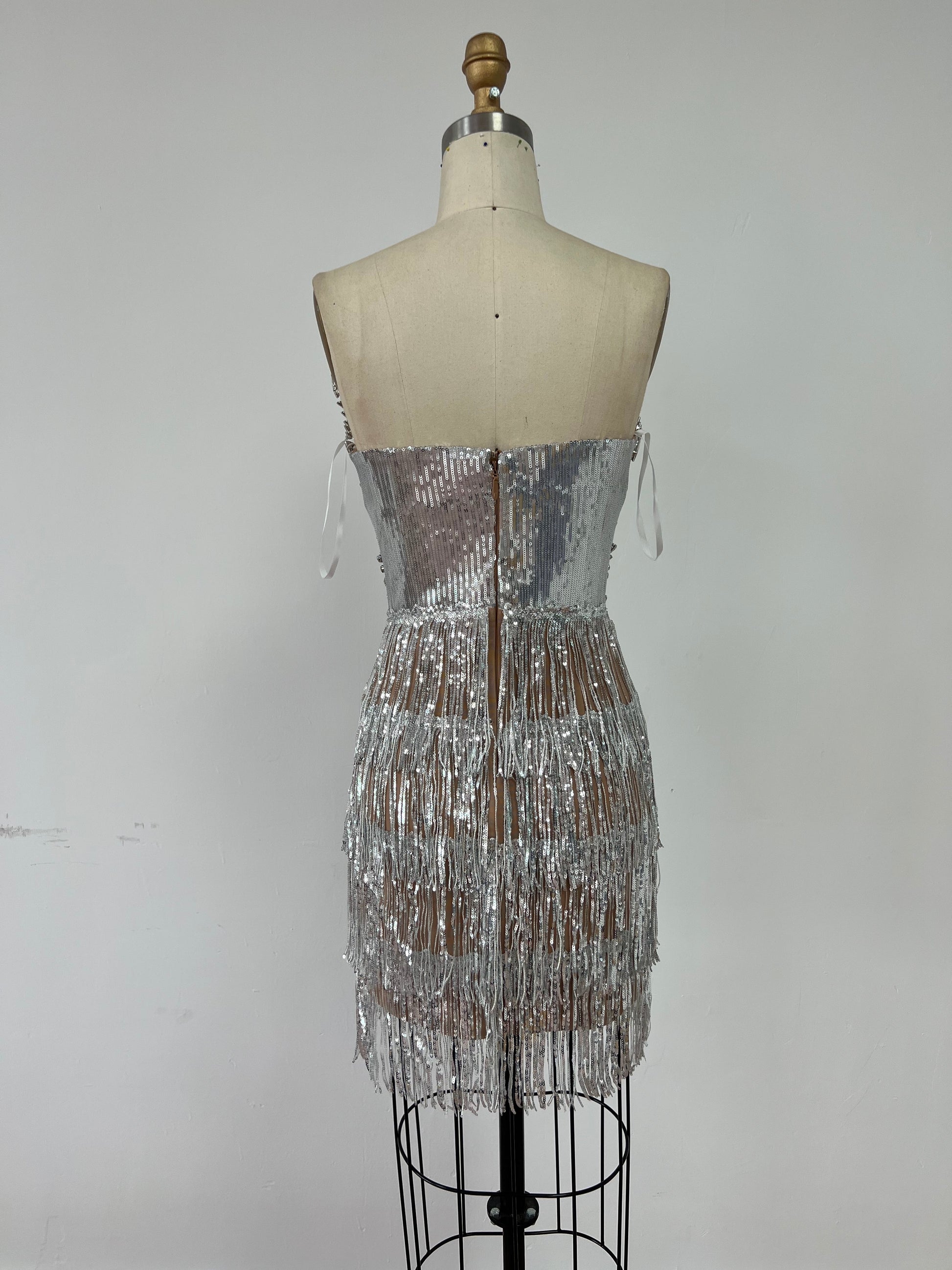 Mini Sleeveless Silver Dress REBECATHELABEL