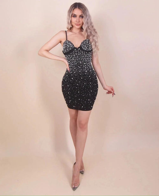 Nana Sexy Crystals mini dress REBECATHELABEL