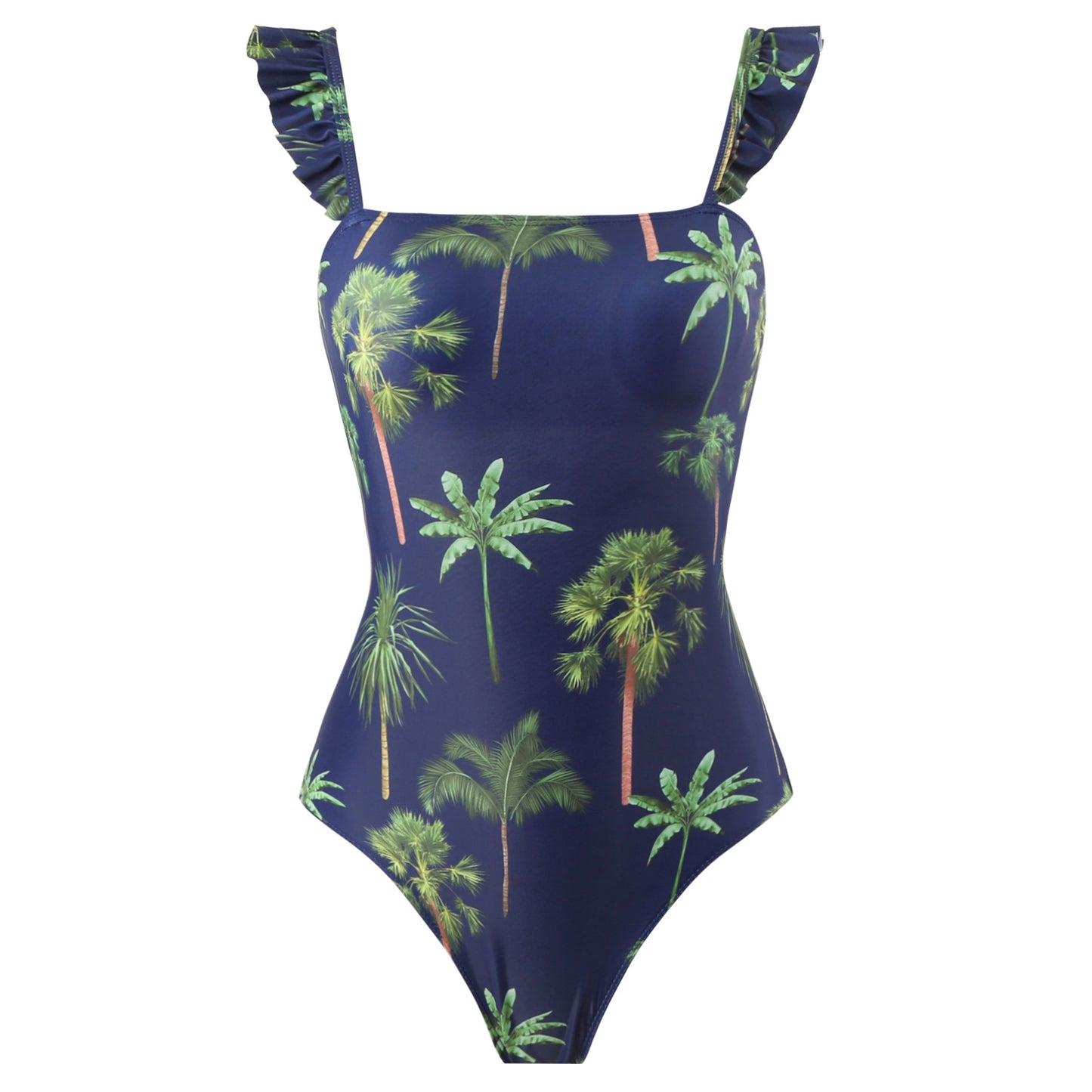 Printed One Piece  French Retro Covering Belly Thin