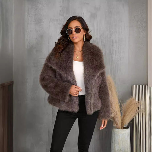 Fur Large Collared Artificial Fur Coat Short Fox Fur Fur Coat