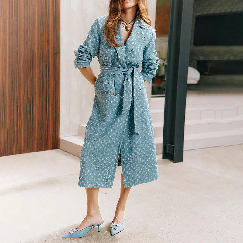 Graceful Long Trench Coat All Match Lace up