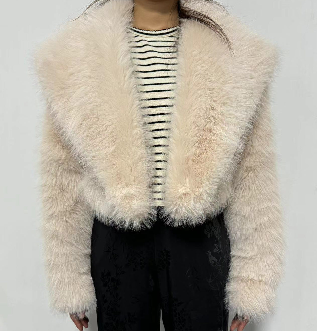 Faux Fur Short Coat Fashionable All Match Fur Coat Women Long Sleeve