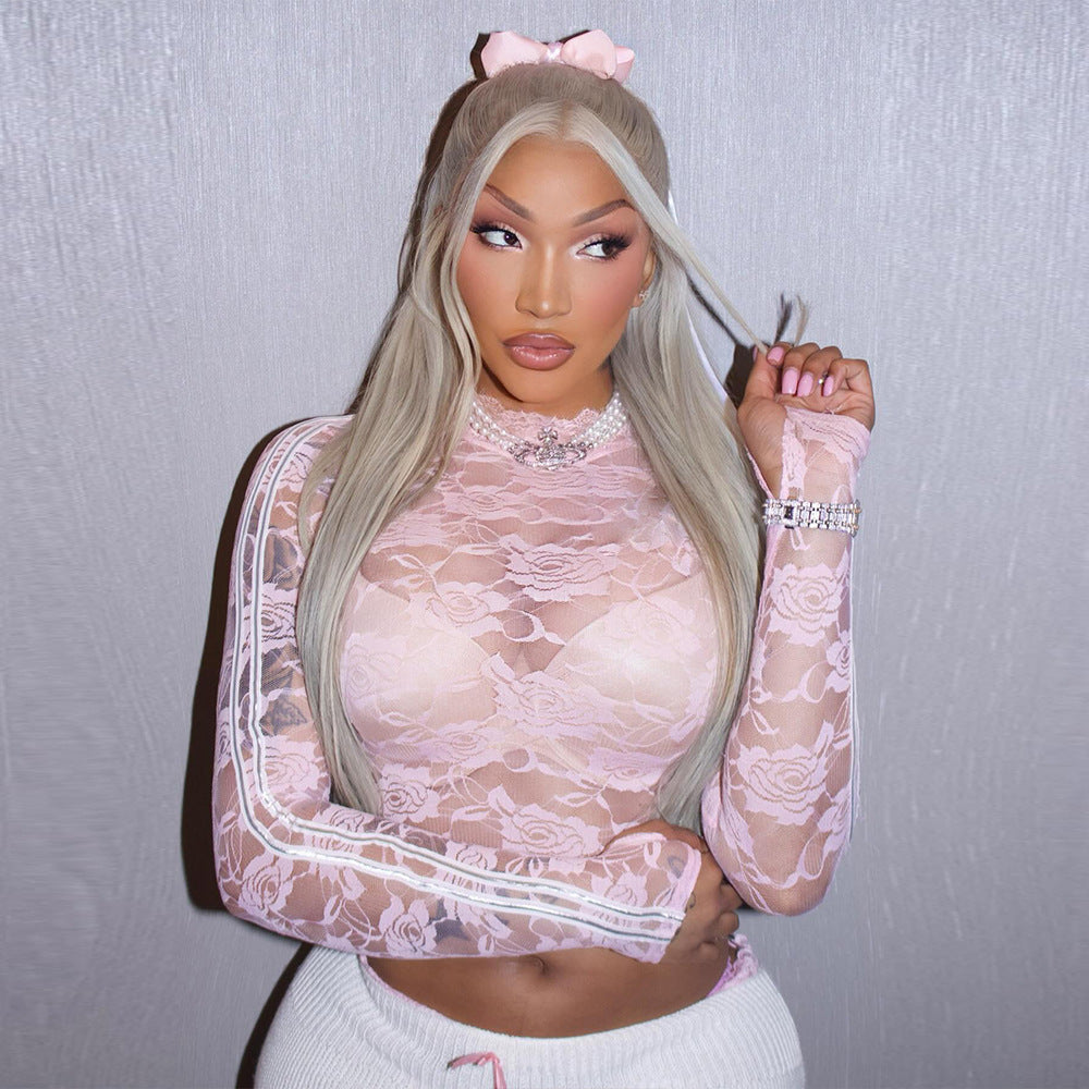 Lace Rose See through Sexy Top