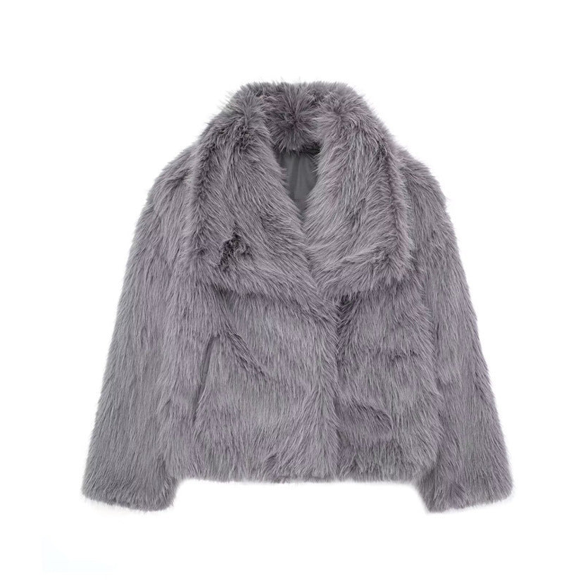 Fur Large Collared Artificial Fur Coat Short Fox Fur Fur Coat