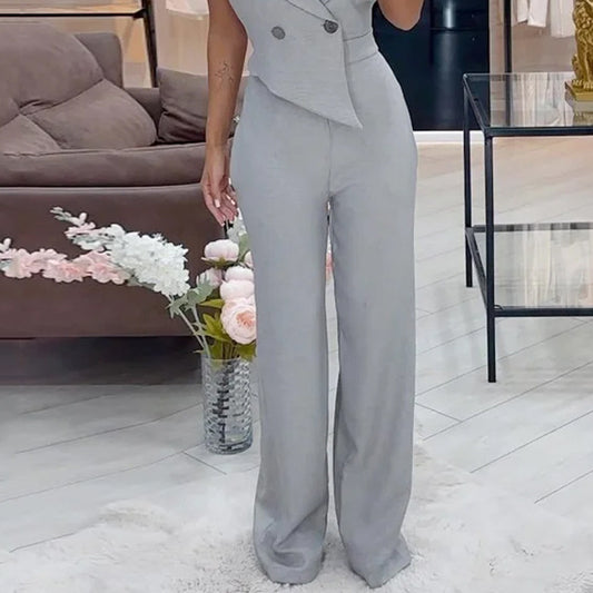 Elegant Solid Color Loose Jumpsuit