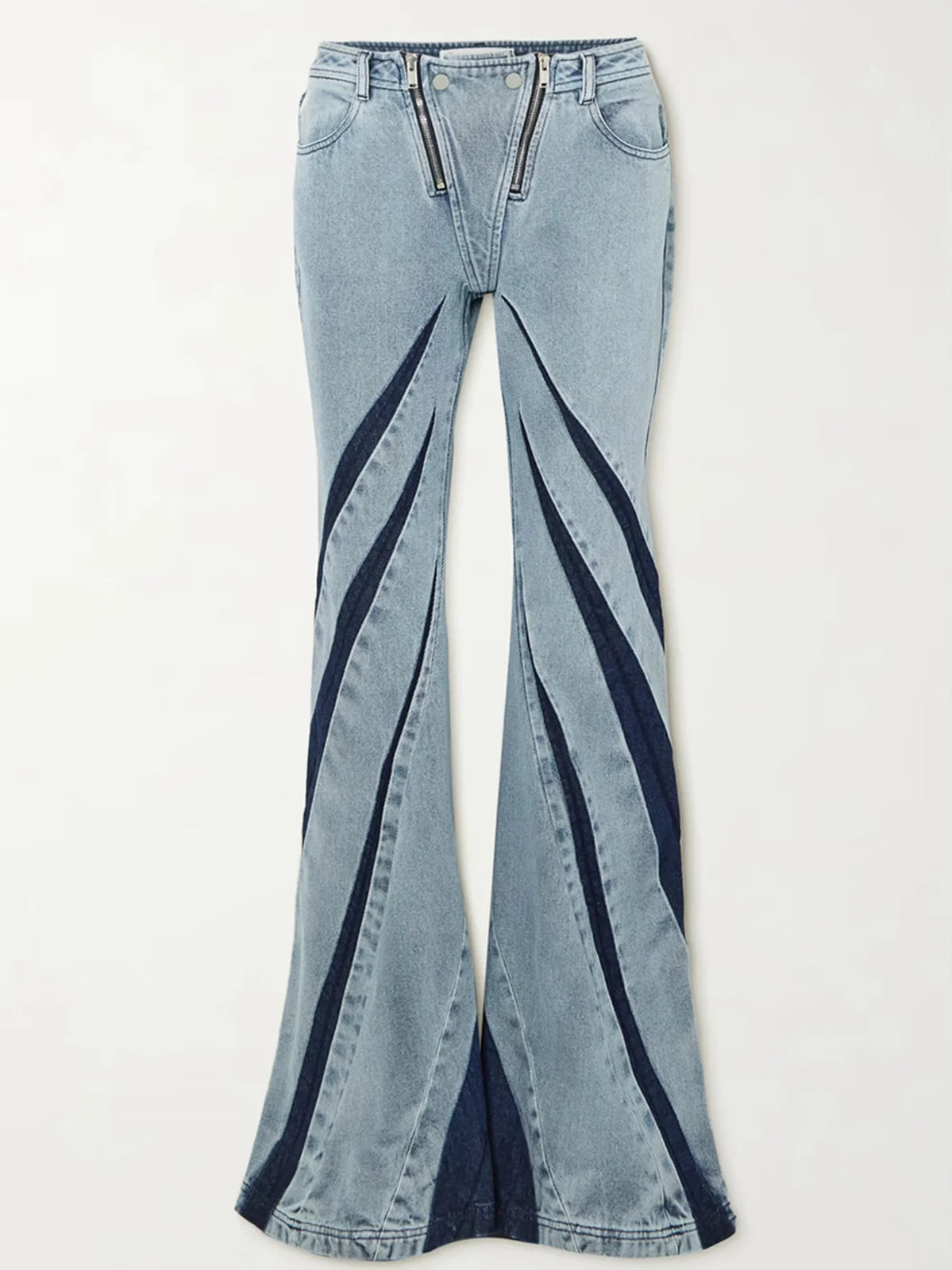 Patchwork Zip Denim Pants REBECATHELABEL