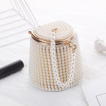 Pearl Bucket Handle Evening Bag REBECATHELABEL