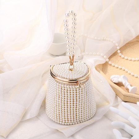 Pearl Bucket Handle Evening Bag REBECATHELABEL