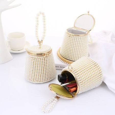 Pearl Bucket Handle Evening Bag REBECATHELABEL