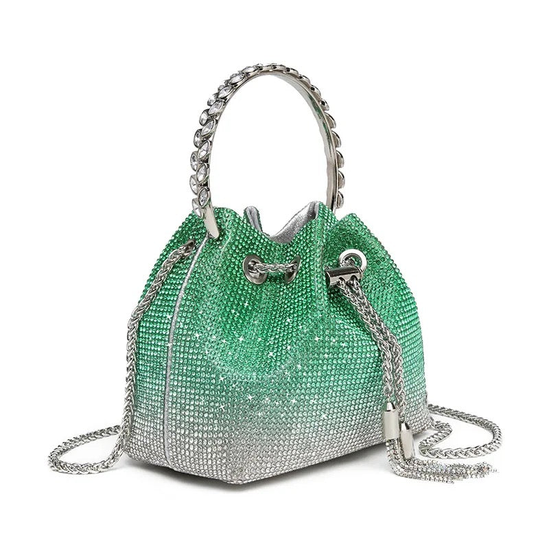 Rhinestone Polyester Bucket Bag REBECATHELABEL