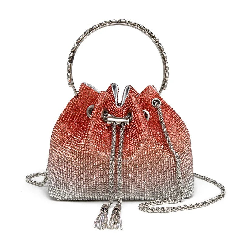 Rhinestone Polyester Bucket Bag REBECATHELABEL