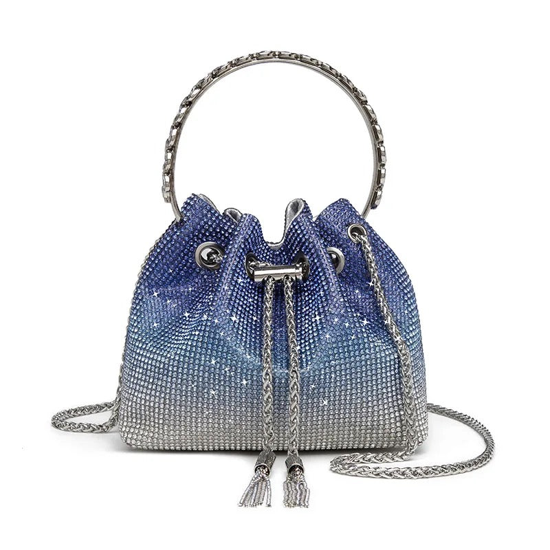 Rhinestone Polyester Bucket Bag REBECATHELABEL