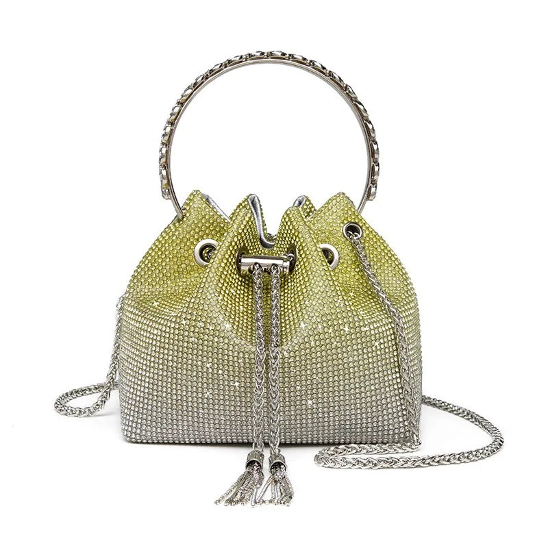 Rhinestone Polyester Bucket Bag REBECATHELABEL