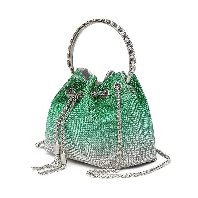 Rhinestone Polyester Bucket Bag REBECATHELABEL