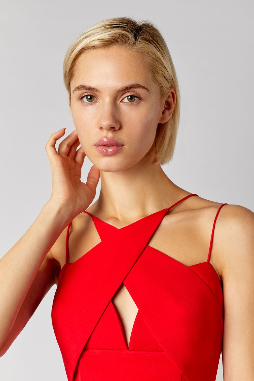 Riri cut out halter midi dress REBECATHELABEL