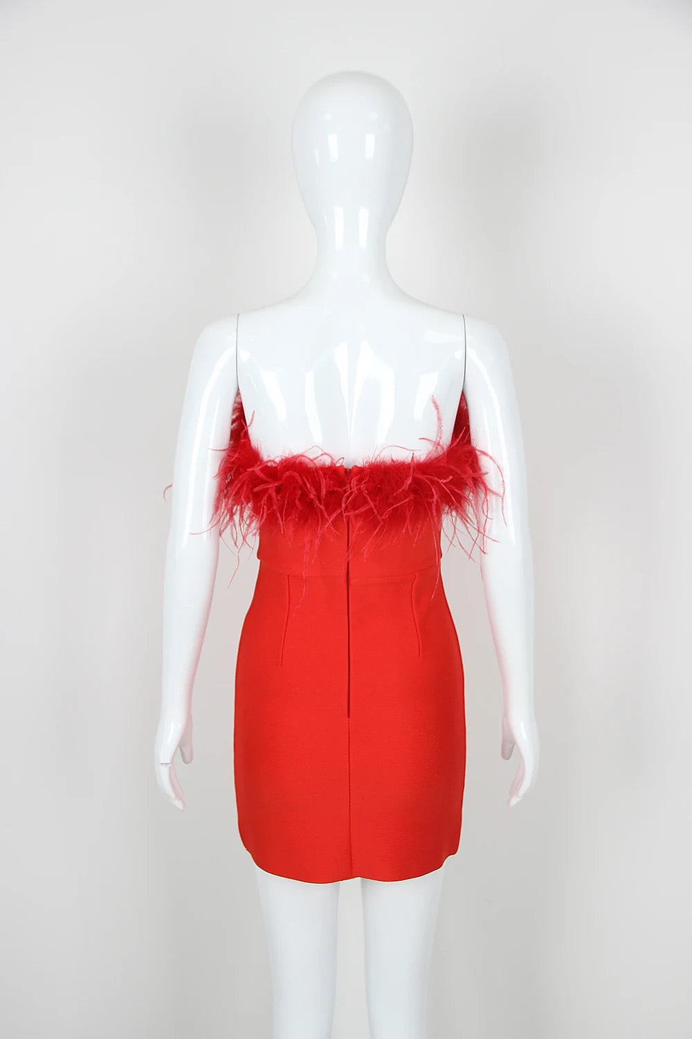 Roshel feather mini dress REBECATHELABEL