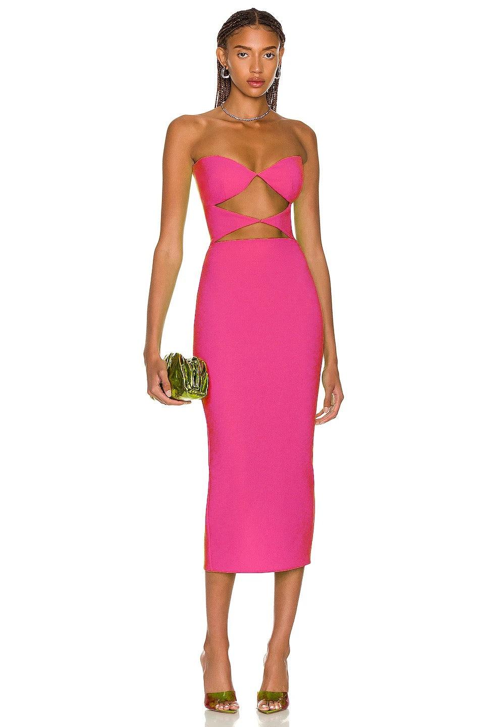 STRAPLESS MIDI DRESS REBECATHELABEL