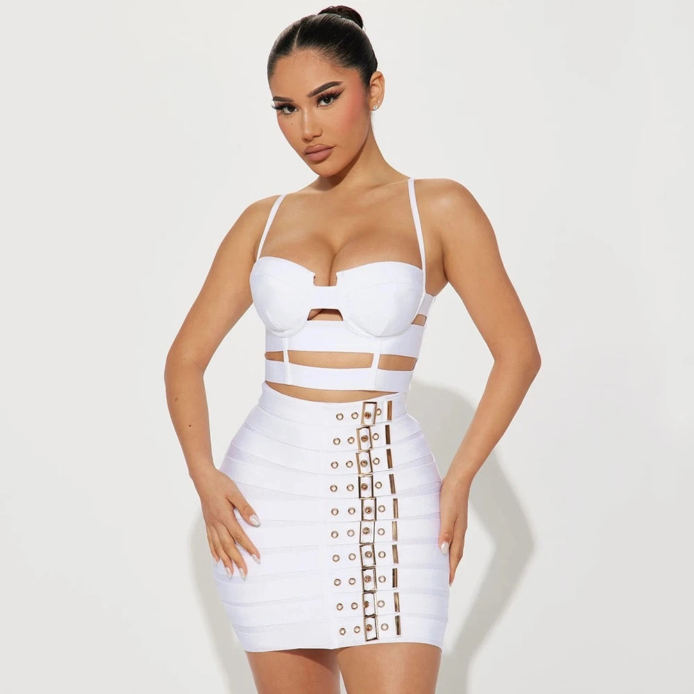 Sandy Bandage skirt set REBECATHELABEL