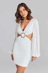 Sequin Sexy Waist Hollow Out Cutout out Beaded Dress REBECATHELABEL